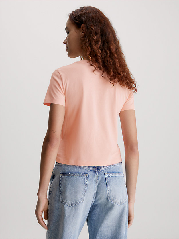 faint blossom slim varsity t-shirt met logo voor dames - calvin klein jeans