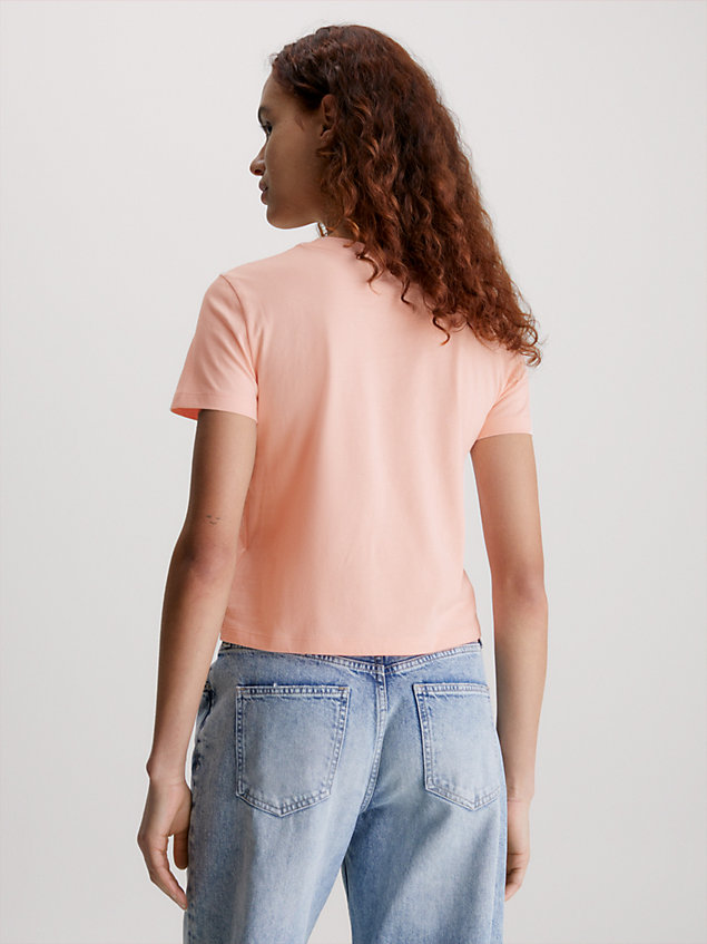 pink slim varsity logo-t-shirt für damen - calvin klein jeans
