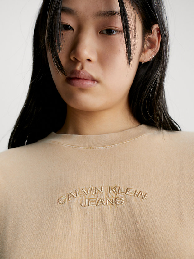 TRAVERTINE T-shirtjurk van gewassen katoen voor dames CALVIN KLEIN JEANS