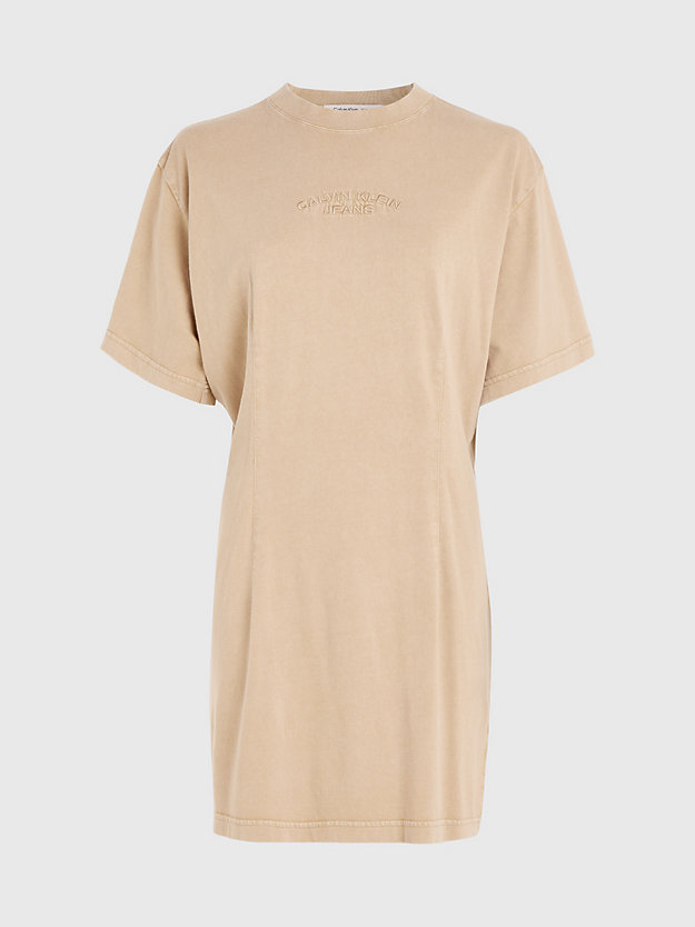 TRAVERTINE Ausgewaschenes T-Shirt-Kleid aus Baumwolle für Damen CALVIN KLEIN JEANS