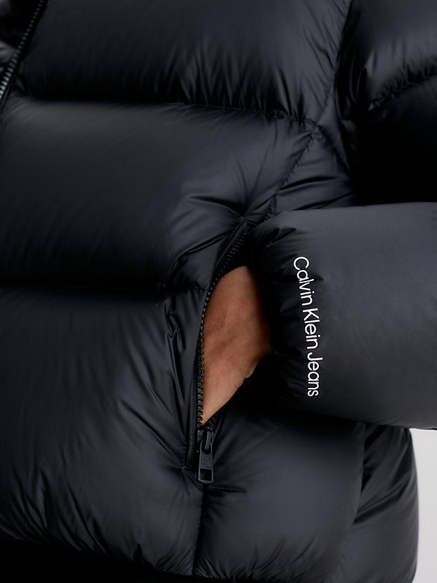 ck black relaxed down puffer jacket for women calvin klein jeans