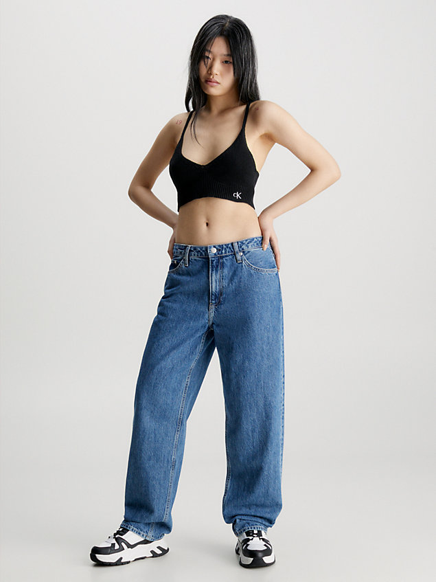 blue straight jeans im neunzigerjahre-look für damen - calvin klein jeans