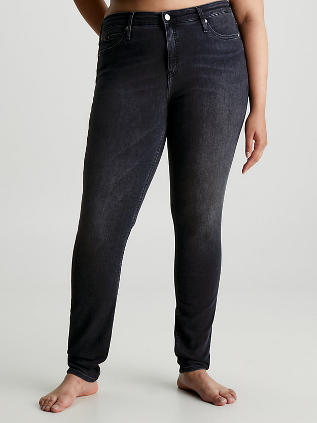 denim black mid rise skinny jeans für damen - calvin klein jeans