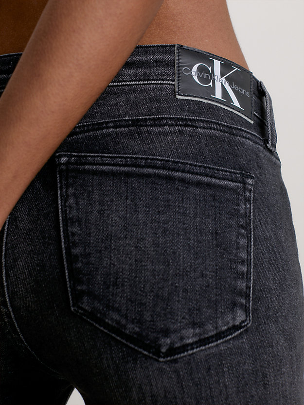 denim black mid rise skinny jeans voor dames - calvin klein jeans