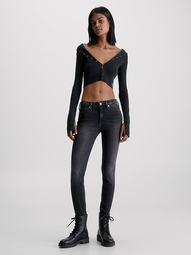 DENIM BLACK Mid Rise Skinny Jeans für Damen CALVIN KLEIN JEANS
