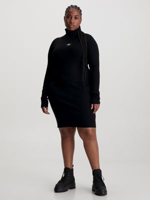 Slim Ribbed Roll Neck Dress Calvin Klein® | J20J221690BEH