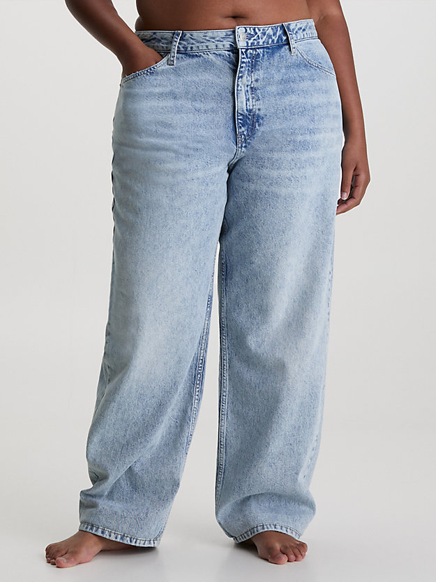 denim light gerecyclede 90's straight jeans voor dames - calvin klein jeans
