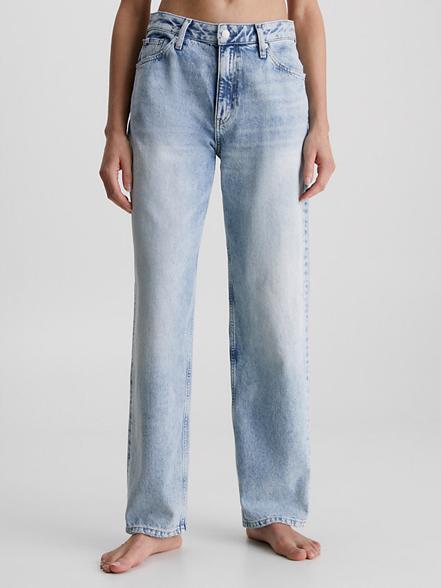 blue gerecyclede 90's straight jeans voor dames - calvin klein jeans