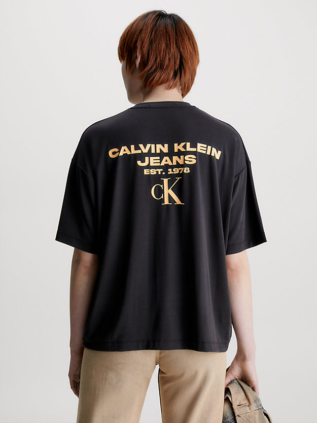 ck black oversized t-shirt mit logo hinten für damen - calvin klein jeans