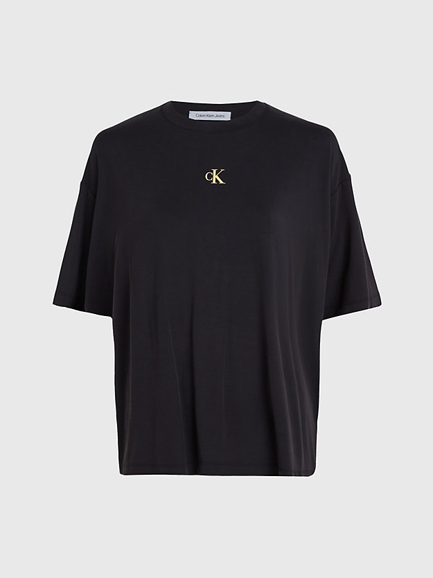 camiseta oversize con logo en la parte trasera ck black de mujer calvin klein jeans