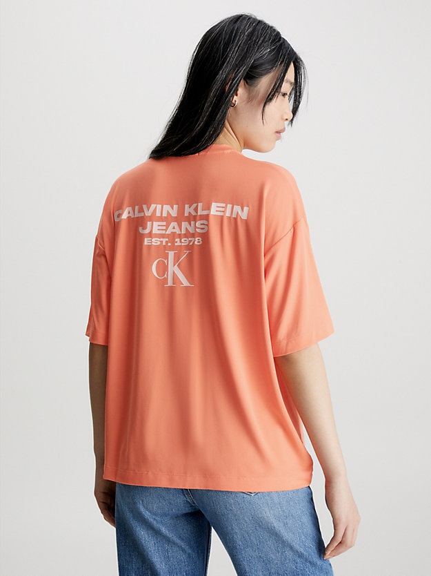 t-shirt oversize con logo sul retro summer squash da donna calvin klein jeans
