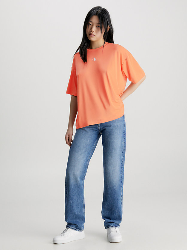 summer squash oversized t-shirt mit logo hinten für damen - calvin klein jeans