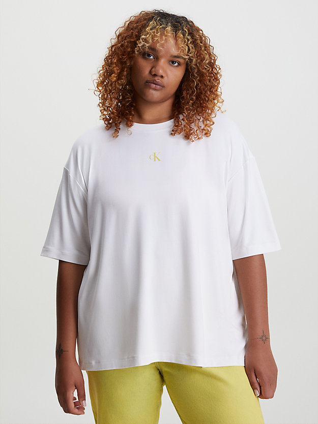 BRIGHT WHITE T-shirt oversize con logo sul retro da donna CALVIN KLEIN JEANS