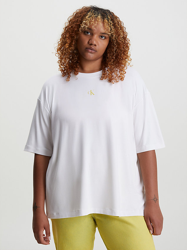 white oversized t-shirt met logo op de achterkant voor dames - calvin klein jeans
