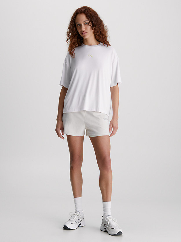 bright white oversized t-shirt mit logo hinten für damen - calvin klein jeans