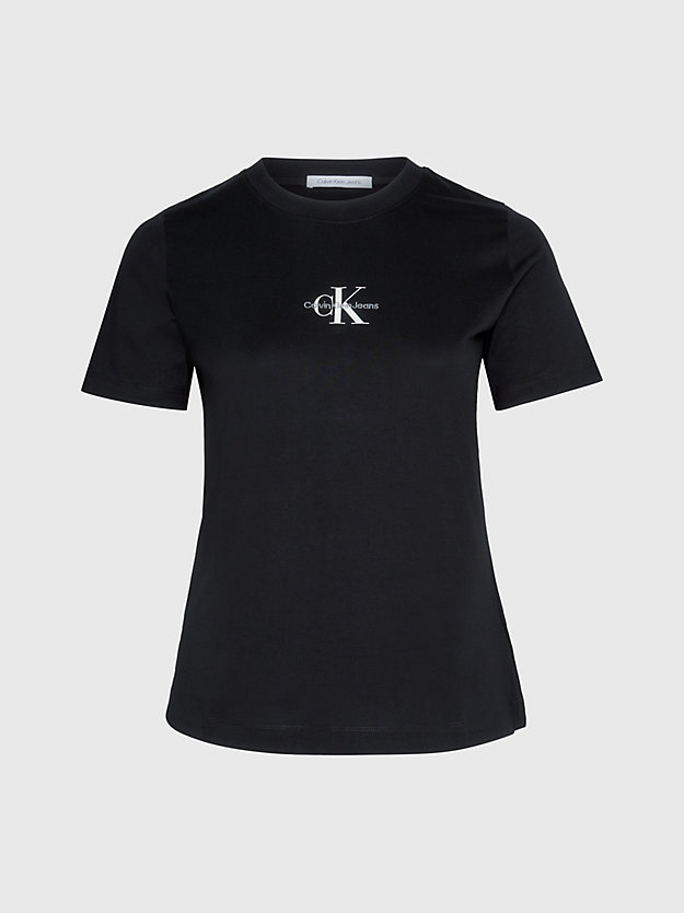 ck black t-shirt plus size z monogramem dla kobiety - calvin klein jeans