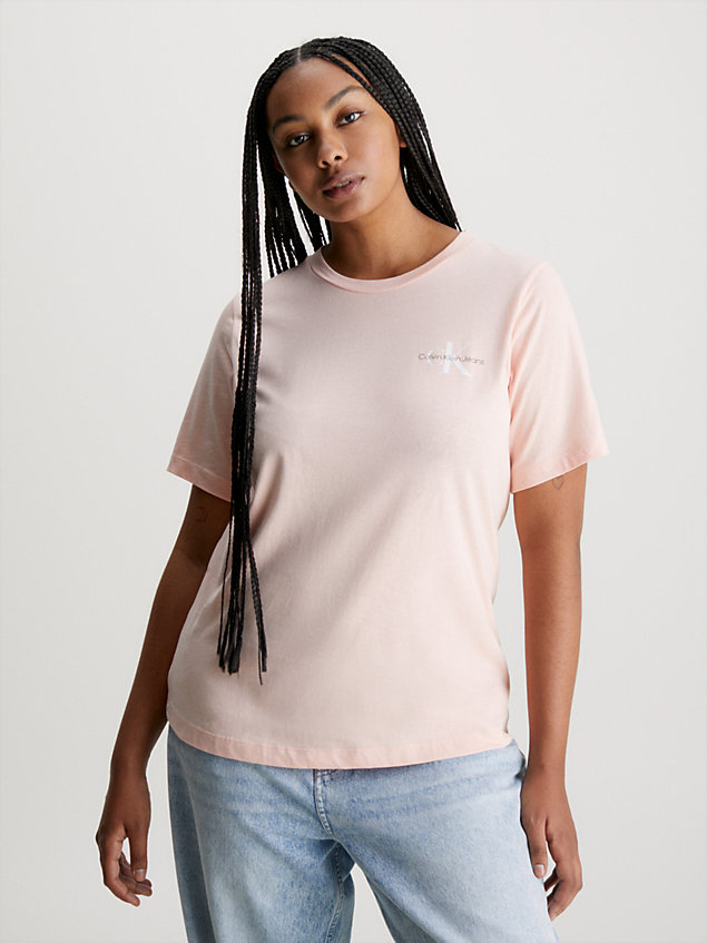 lot de 2 t-shirts slim grande taille pink pour femmes calvin klein jeans