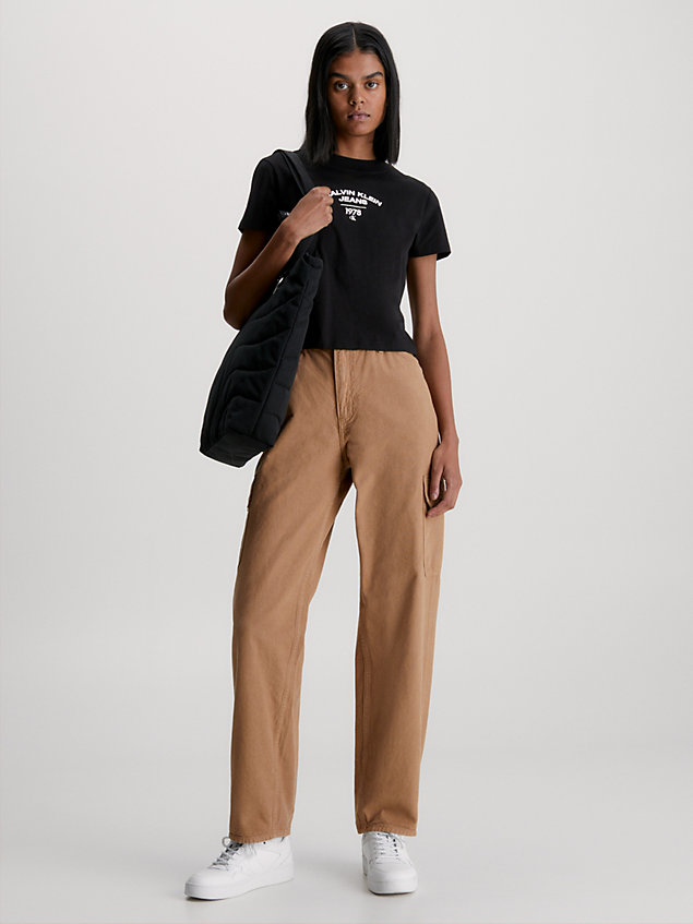 pantalon cargo en toile de coton brown pour femmes calvin klein jeans