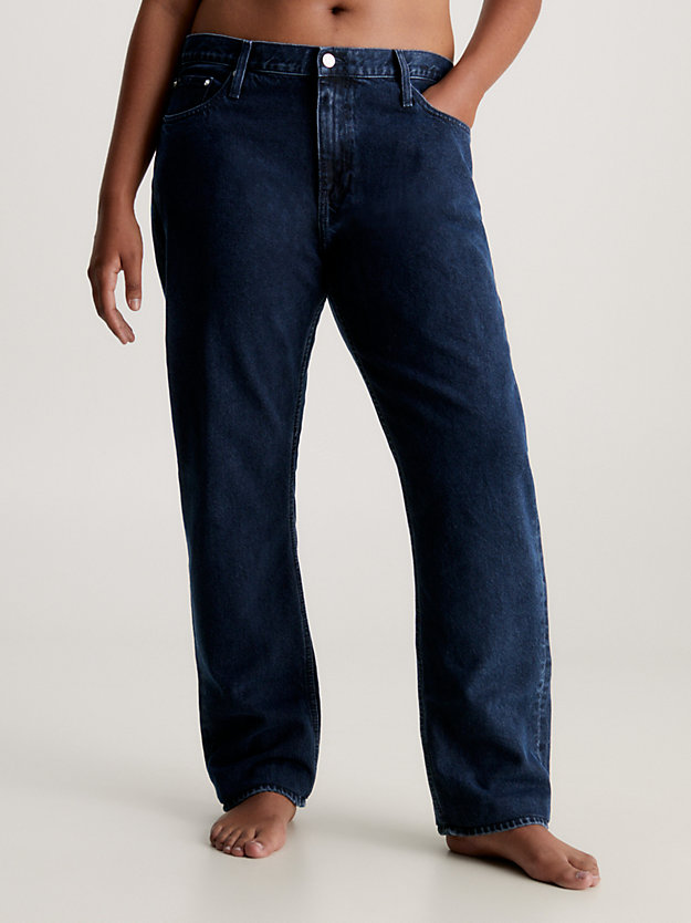 denim dark jeansy low rise straight dla kobiety - calvin klein jeans