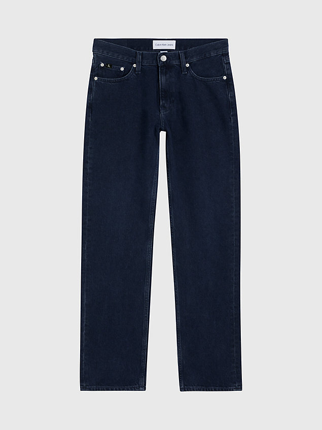 blue straight jeans met lage taille voor dames - calvin klein jeans