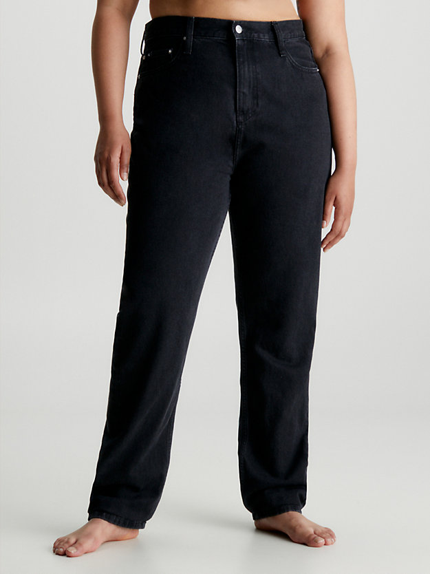 denim black autentyczne jeansy slim straight dla kobiety - calvin klein jeans