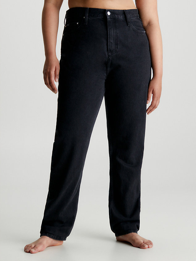 jean slim droit authentique black pour femmes calvin klein jeans