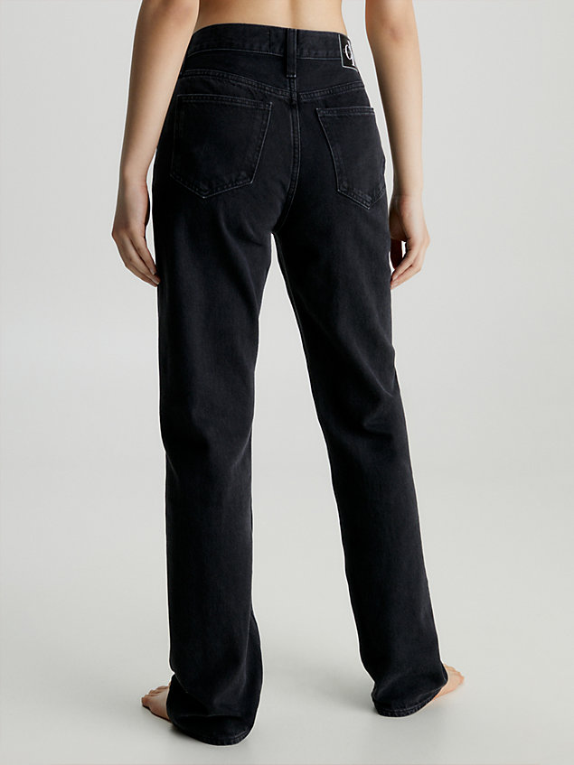 black authentieke slim straight jeans voor dames - calvin klein jeans