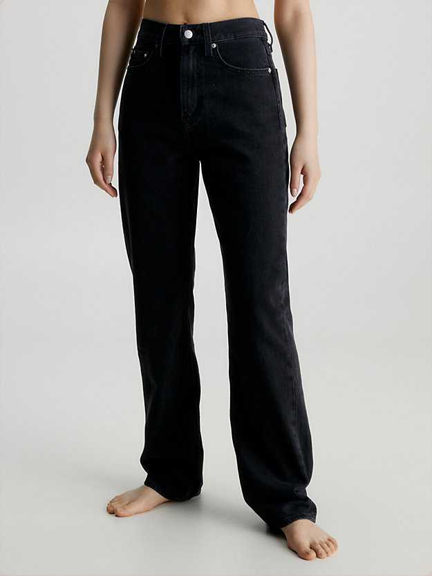 jean slim droit authentique denim black pour femmes calvin klein jeans