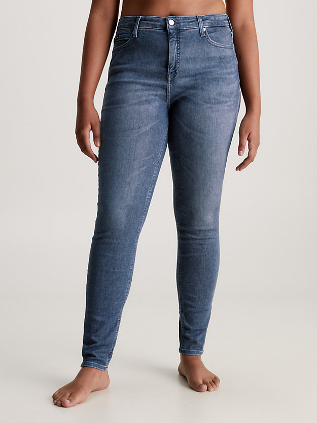 denim grey mid rise skinny jeans für damen - calvin klein jeans