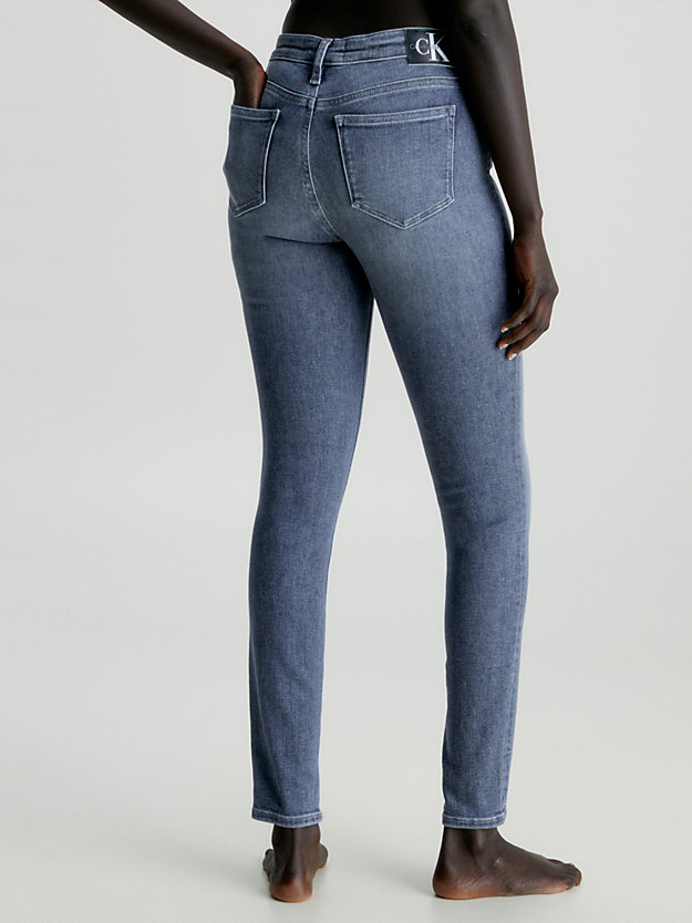 denim grey mid rise skinny jeans voor dames - calvin klein jeans