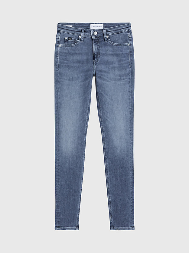 denim grey jeansy mid rise skinny dla kobiety - calvin klein jeans