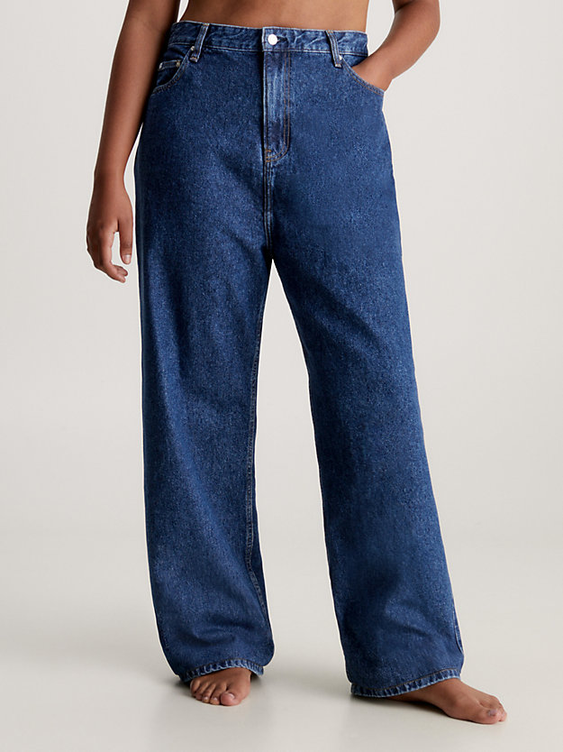 denim medium relaxed jeans met hoge taille voor dames - calvin klein jeans