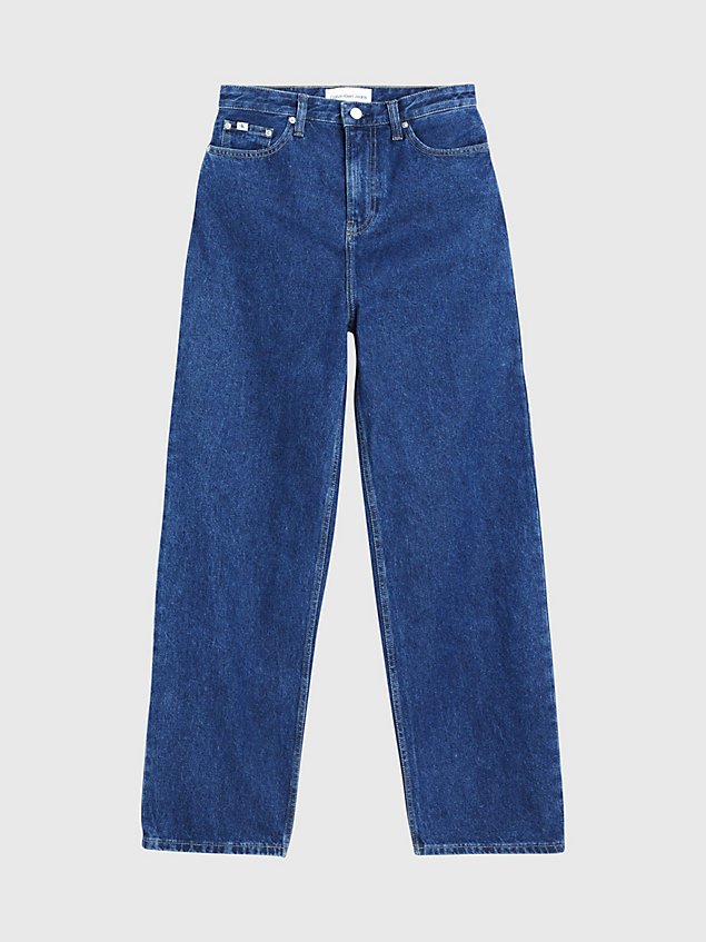 blue high rise relaxed jeans für damen - calvin klein jeans