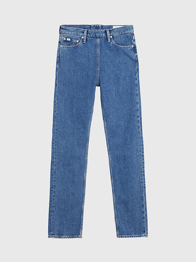 blue autentyczne jeansy slim straight dla kobiety - calvin klein jeans