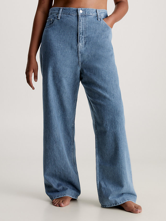grey high rise relaxed jeans für damen - calvin klein jeans