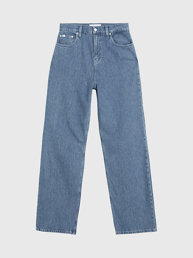 denim grey relaxed jeans met hoge taille voor dames - calvin klein jeans