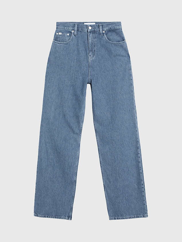grey high rise relaxed jeans für damen - calvin klein jeans