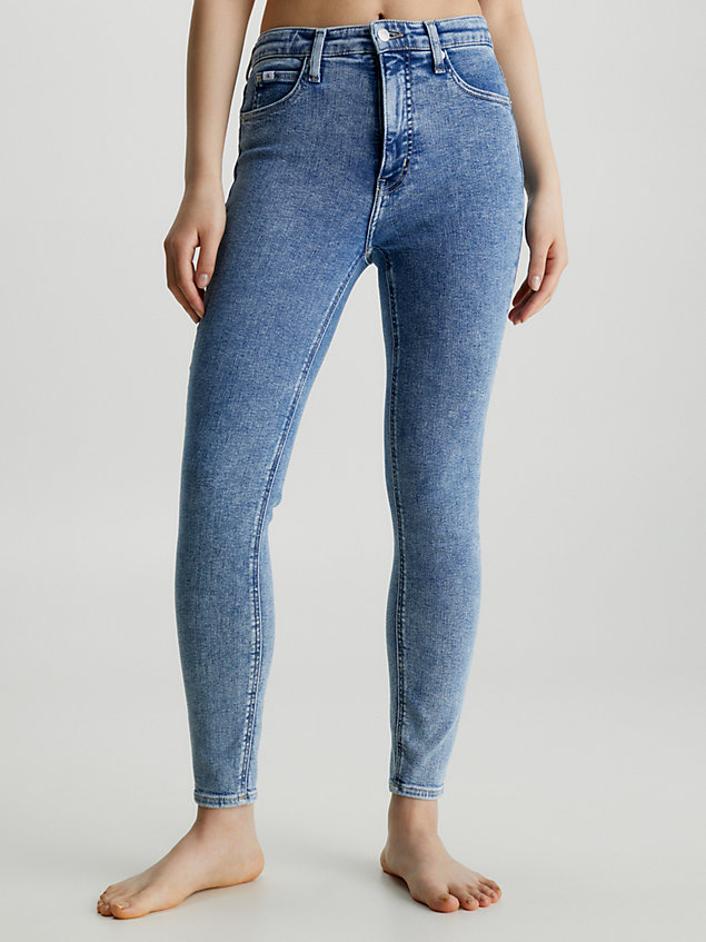 jeans high rise super skinny tobilleros blue de mujeres calvin klein jeans