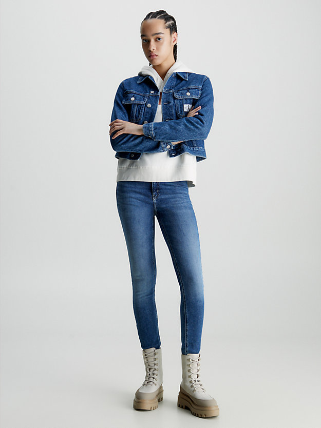 denim medium high rise skinny jeans for women calvin klein jeans