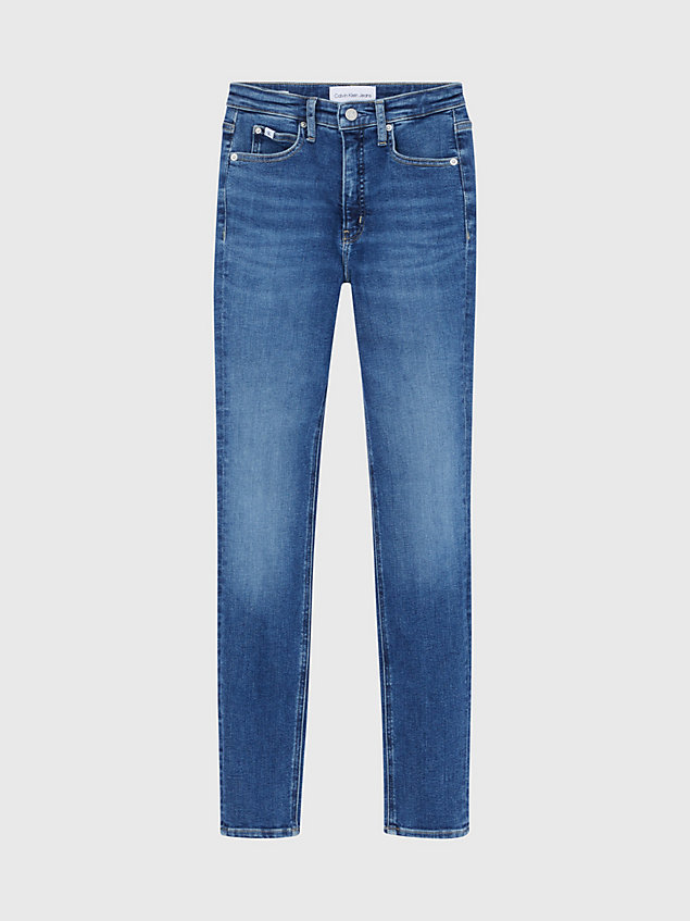 blue high rise skinny jeans für damen - calvin klein jeans