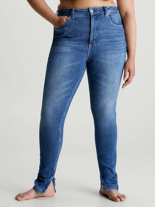 denim dark jeansy do kostek high rise super skinny dla kobiety - calvin klein jeans