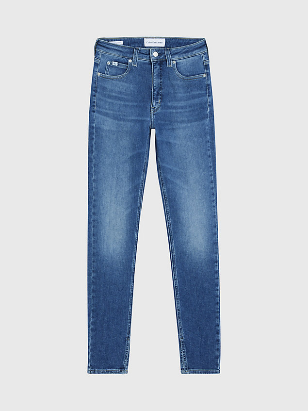 jean super skinny taille haute longueur cheville blue pour femmes calvin klein jeans
