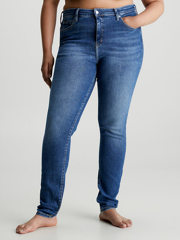 denim dark mid rise skinny jeans für damen - calvin klein jeans