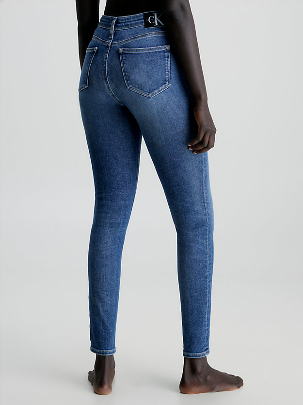 denim dark mid rise skinny jeans voor dames - calvin klein jeans