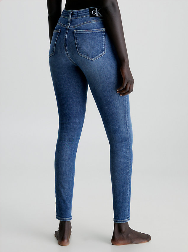 blue mid rise skinny jeans voor dames - calvin klein jeans