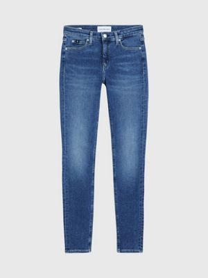Calvin Klein Blu Cotton Women Skinny Jean