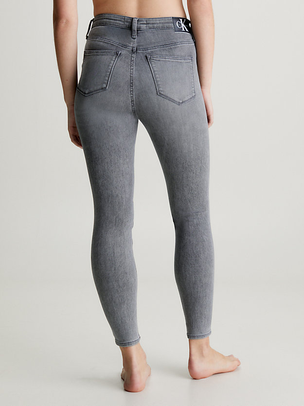 denim grey jeansy do kostek high rise super skinny dla kobiety - calvin klein jeans