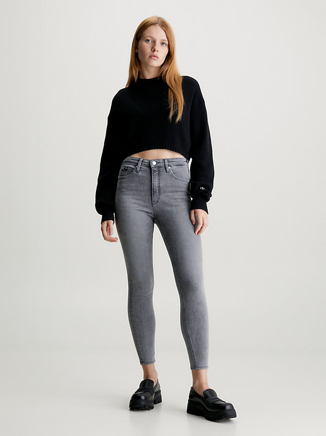 grey high rise super skinny ankle jeans for women calvin klein jeans