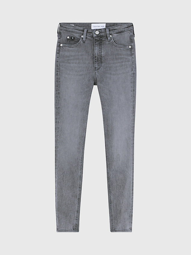 jeans high rise super skinny tobilleros grey de mujer calvin klein jeans