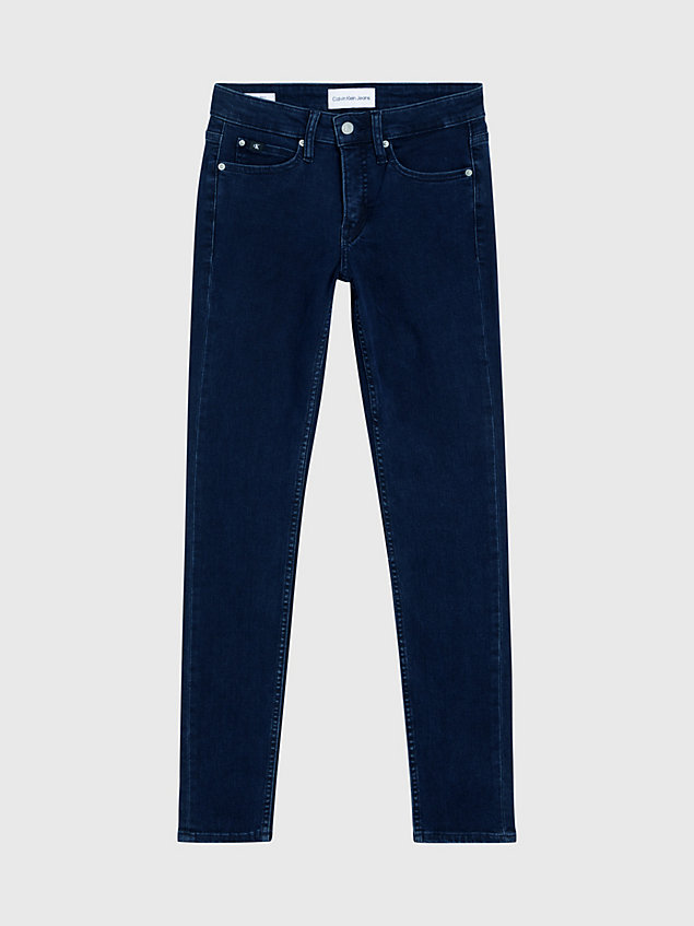 blue mid rise skinny jeans für damen - calvin klein jeans